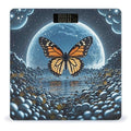 Flying Butterflies Bathroom Scale for Body Weight Bathroom Weighing Scales with Back Lit LED Display Sturdy Tempered Glass Body Weight Bathroom Scale 400lb Weighing