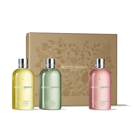 Molton Brown Floral &amp Green Body Wash Gift Set for Women - Trio of 10 fl. oz. Bath &amp Shower Gel Luxury Scented Body Care Beauty Set Mothers Day