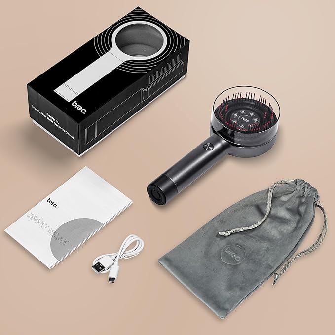 Breo Scalp 3L Laser Hair Growth Comb with 650nm Infrared Technology 360° Scalp Massager Waterproof Design Effective Scalp Stimulation and Hair Regrowth