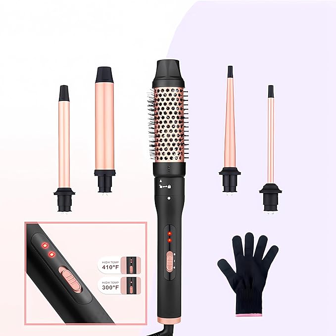 Curling Iron Wand Multiple Combination SetsFast Heating Hair Wand Curler in All Hair Type (（Set 1) 5 in 1