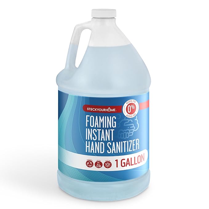 1 Gallon Foaming Hand Sanitizer Refill for Hand Sanitizer Pump and Automatic Dispensers Fragrance Free and Alcohol Free Hand Sanitizer for Sensitive Skin Liquid Hand Sanitizer Refill