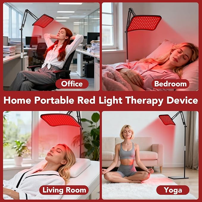 Red Light Therapy for Face and Body 660nm Red + 850nm Near-Infrared LED Light Therapy Device with Adjustable Stand Light Therapy for Face &amp Body at Home