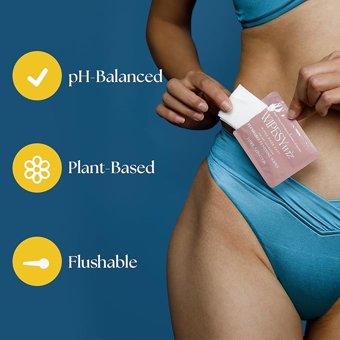 Butt &amp Feminine Wipes Bundle – Flushable PH Balanced Plant-Based Wet Towels for Women &amp Men – 10x8 Butt Wipes + 40 Feminine Wipes – Travel-Friendly Hygiene Essentials