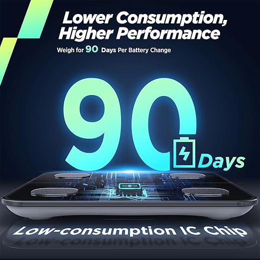 RunStar Smart Scale for Body Weight and Fat Percentage High Accuracy Digital Bathroom Scale with Large Display for BMI Heart Rate 22 Body Composition Analyzer Sync with Fitness App 400lb