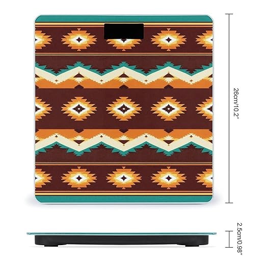 Men's Smart Scale for Body Weight Digital Bathroom Weighing Scale Automatic Switch Energy Saving Scale Tribal Navajo Indiana Western Southwest Ethnic