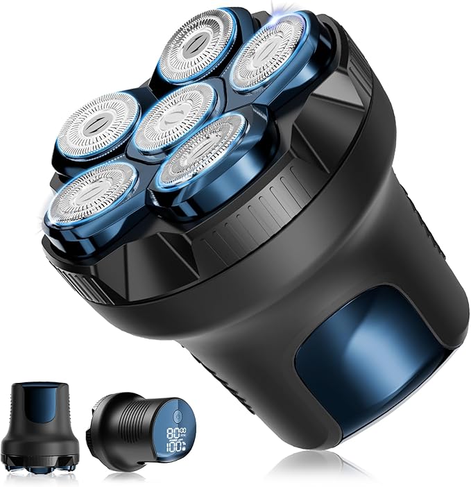 PRITECH Head Shaver for Bald Men - Effortless 6D Floating ShaveElectric Head Shavers for Men &amp Bald Head ShaversWaterproof Cordless Razor for Smooth ScalpFace &amp Perfect Beard2-Speed80Min