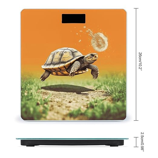 Tortoise Turtle Jumping Bathroom Scale Large LCD Backlight Display Digital Scale Rounded Corners Body Scales Automatic Power On/Off Bathroom Scales for Home Bedrooms