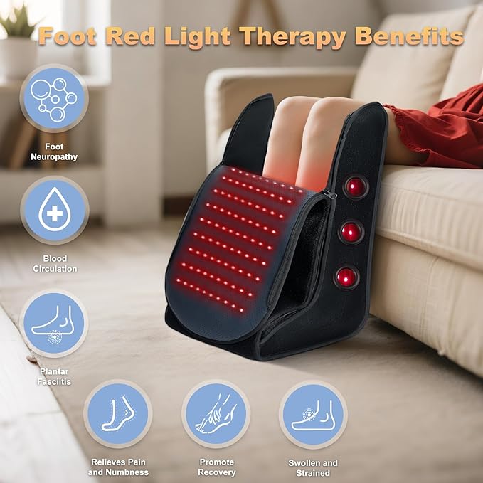 Red Light Therapy Feet Legs2025 Upgraded 4 Modes for Legs AnkleInfrared Light Therapy Consisting of 420 Dual Wavelength LEDAdjustable Power and Time Controller13 * 11 * 17IN