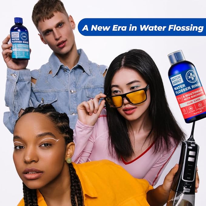 Concentrated Water flosser Rinse &amp mouthwash Gum Care| Add to Water Flosser &amp Oral irrigator | Apple Mint| Pack of 1 = 16.9 fl.oz | Alcohol Fluoride Free Made in USA | WATER DENT