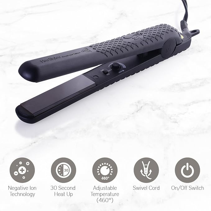 Herstyler Forever Straightening Flat Iron Ceramic Hair Straightener and Herstyler Grande Ceramic Curling Iron - 1 inch Set