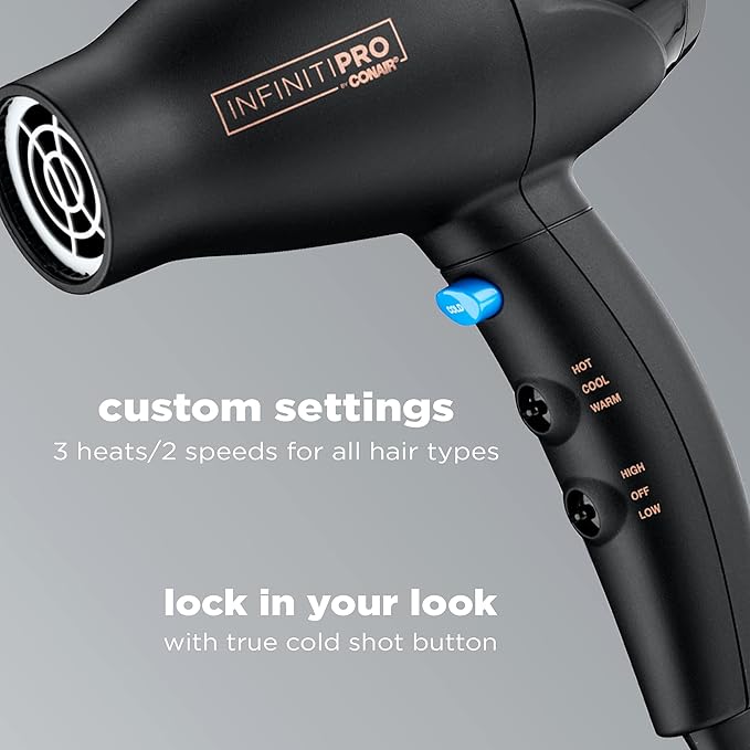 INFINITIPRO by CONAIR Travel Hair Dryer Mighty Mini Compact Lightweight Professional AC Motor Hair Dryer| (Pack of 4)