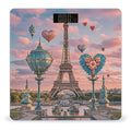 Romantic Paris Eiffel Tower 2 Bathroom Scale for Body Weight Bathroom Weighing Scales with Back Lit LED Display Sturdy Tempered Glass Body Weight Bathroom Scale 400lb Weighing