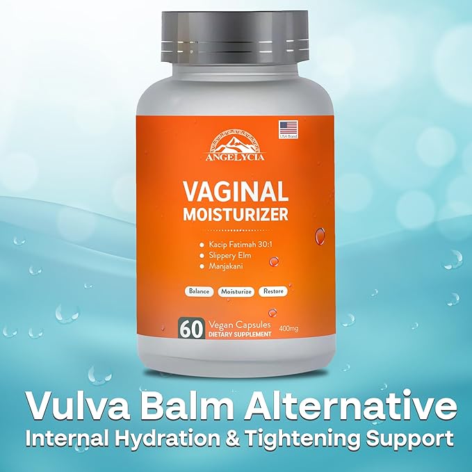 ANGELYCIA Natural Probiotic Vaginal Moisturizer Pills for Women – Slippery Elm Feminine Care Supplement for Vaginal Moisture Dryness Relief &amp Healthy pH Balance Support