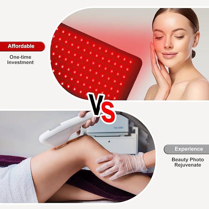 Red Light Therapy for Body 19.8 x 12 Infrared Light Therapy Pad XL Large Red Infrared Heating Therapy Wrap Pad Belt for Back Shoulder Leg Relief Home Office Use Ideal Gift