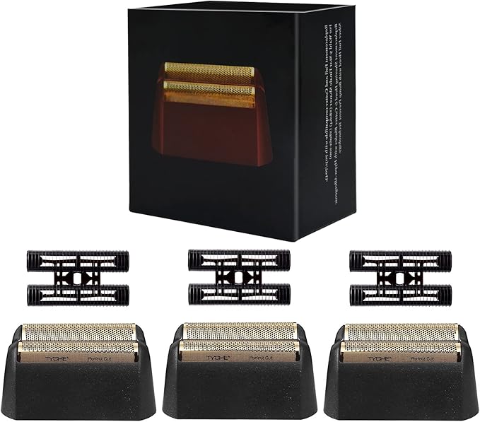 Professional 5 Star Series Finale Shaver Replacement Foil and Cutter Bar Assembly Compatible with wahl Foil Heads 7031-100/7043-100Fit for #8061 8164 Shaver (Black 3 Pack)