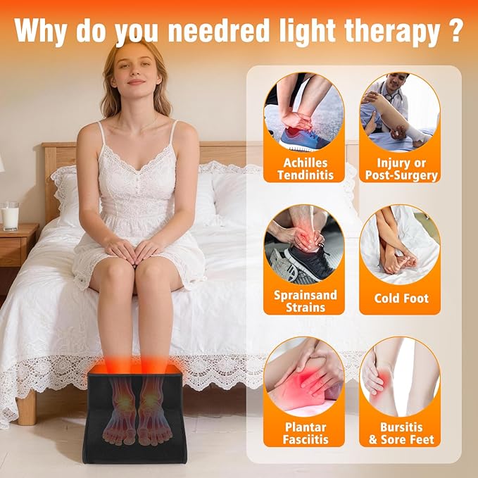 Red Light Therapy for Feet 320 Dual Wavelength 3 in 1 Chip LEDs with Adjustable Controller Full Coverage Foot Infrared Therapy Device for Ankle Heel Plantar Joint Muscle Relief