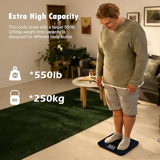 NUTRI FIT Scale for Body Weight 550lb Digital Bathroom Scales for People Extra Large LCD Display &amp Large Clear Numbers High Upgraded Quality for The Elderly Safe Home Use