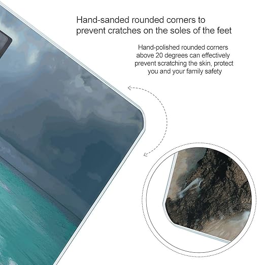 Serene Coastal Digital Bathroom Scale for Body Weight Weighing Scale with Backlit LCD Display High Precision Measurements &amp Measures Weight Up to 180kg