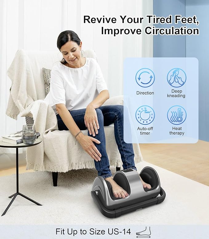 CARESKY® Shiatsu Foot Massager with Heat and Remote-FSA Eligible HSA Electric Deep Kneading Foot Massager for Neuropathy Plantar Fasciitis Massage Feet/Leg/Calf/Ankle Gifts for Women and Men