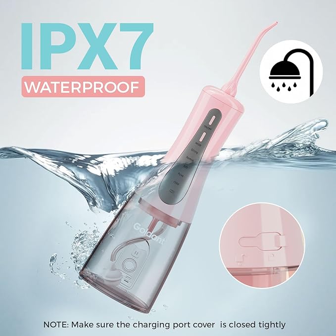 2026 New 350ML Water Flosser with Drainage &amp Storage Stand Keeps Dry &amp Clean 5 Modes 360°Nozzle Cordless Rechargeable IPX7 Waterproof Portable for Home &amp Travel (Pink)