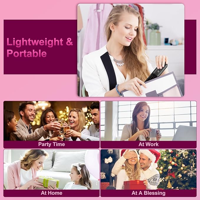 Cordless Hair Straightener Brush Mini Portable Rechargeable Straightening Brush Negative Ionic Hot Comb Straightener with 12 Temp Settings Auto-Off Led Display for Women (Black)