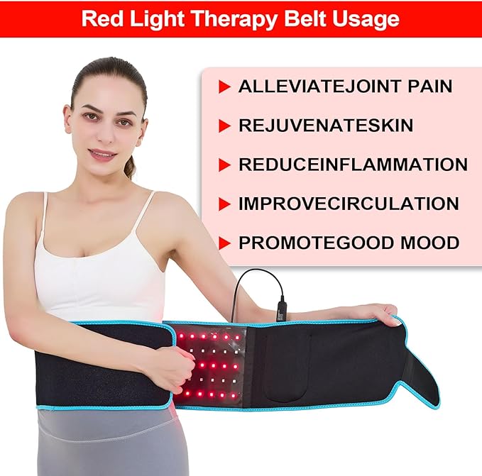 Red Light Therapy Belt Near Infrared Light Therapy for Body Weight Loss lipo Belt at Home Contour Light Machine 660nm 850nm for Pain Relief Sleep Skin Health Anti-Aging Energy Recovery