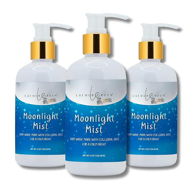 Kids Body Wash – Plant Based Gentle Moisturizer with Shea Butter – Safe for Sensitive Skin – Moonlight Mist – 3 Pack (8 oz Each)