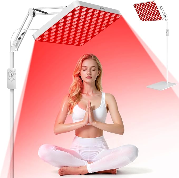 SUXIO Red Light Therapy for Face &amp Body 165 Red LED Therapy Lamp Red Light Therapy Panel with Remote Deep 660nm - 820nm Near Infrared Light Therapy for Body