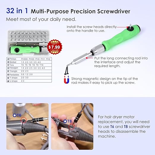 Hair Dryer Motor Compatible with Dyson Supersonic HD01 HD02 HD03 HD04 HD07 HD08 HD12 HD15 Models Blow Dryer Motor Repair Accessories