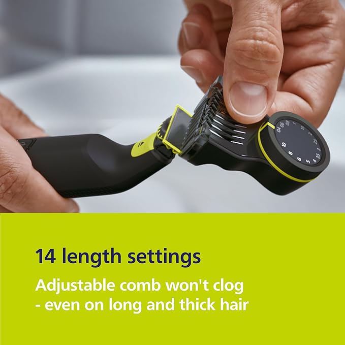 Philips Norelco OneBlade Pro Face+Body Travel Kit Bundle - Philips Norelco OneBlade Pro 360 Face+Body Hybrid Electric Trimmer/Shaver QP6542/70 +Travel Case QP401/90