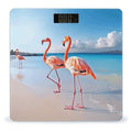 Pink Flamingo on Beach Scale for Body Weight Highly Accurate Digital Bathroom Body Scale Digital Bathroom Scales for People Anti-Slip Large LCD Display Smart Scales