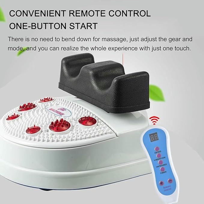 Fitness Chi Swing Machine with Remote Control for Passive Aerobic Leg Exercises - Foot Massager Exercise While Sitting Or Laying Down with Leg Shaker
