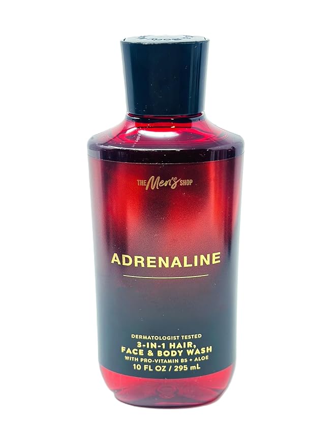 Bath and Body Mens 3-in-1 Hair Face &amp Body Wash Pack of 1 (10 fl oz / 295 mL Adrenaline)