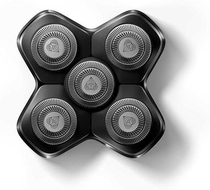 MANSCAPED® The Dome Shaver™ PRO SkinSafe® Replacement Blade Pad - Five Stainless Steel Rotary Pivoting Blades for Smooth Shave Magnetic Attachment for Men's Head Shaver (1-Pack)