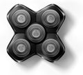 MANSCAPED® The Dome Shaver™ PRO SkinSafe® Replacement Blade Pad - Five Stainless Steel Rotary Pivoting Blades for Smooth Shave Magnetic Attachment for Men's Head Shaver (1-Pack)