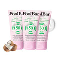 PoolBar Mineral Face Sunscreen Cream for Women and Men Sun Care SPF 50 Hydrating Mineral Vitamin C E and Ceramide Non Scented Water Resistant Sunscreen Blue Light Protection - 50ml (Pack of 3)