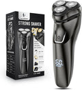 Electric Razor for Men Cordless: Wet/Dry Rotary Shaver Waterproof - USB Fast Charging &amp Sensitive Skin Care - Pop up Trimmer &amp Precision Blades Upgraded B2 Black-Silver