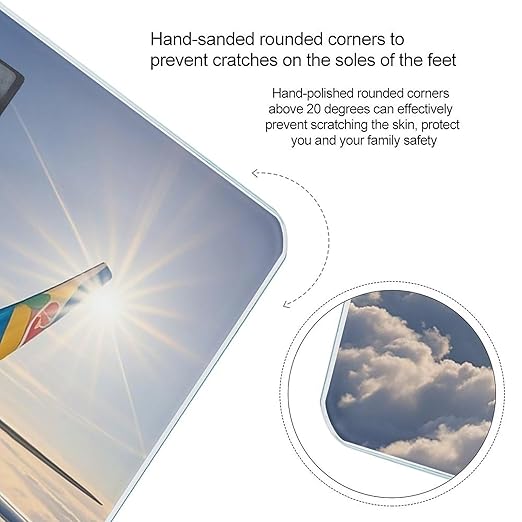 Airplane Bathroom Scale for Body Weight with High Precision Large LCD Backlight Display Digital Weighing Scale with BMI Capacity Up to 180kg