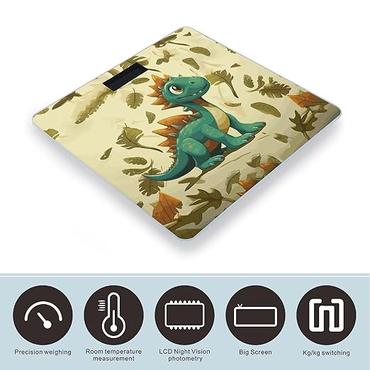 Cute Cartoon Dinosaurs Bathroom ScaleHighly Accurate Digital Weighing Machine for People Bright LED Display Weight Scale for The Aldult Home Use