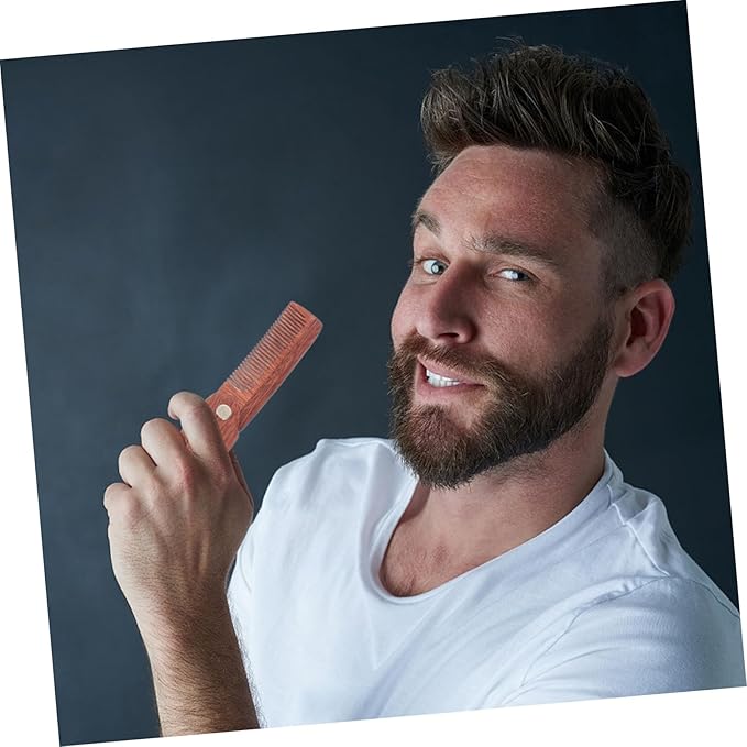 Didiseaon 3pcs Wooden Pocket Comb Mustache Comb Hair Accessory for Men Women Beard Brush Folding Beard Professional Styling Tool