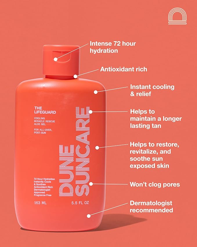The Lifeguard Aloe Vera Sunburn Gel – After Sun Protection for Sunburn Relief with Minty Cooling – Fast-Absorbing Formula for Sun-Exposed Skin – Vegan Non-Sticky Hydrating Formula (5.5 Fl Oz)