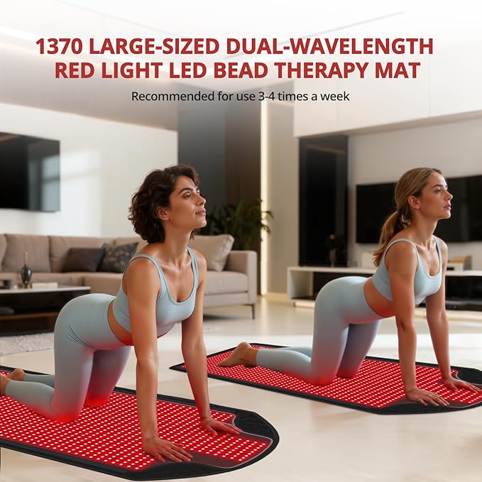 Large LED Light Mat for Home 74.8 × 33.5 in 1370 LEDs Foldable and Portable