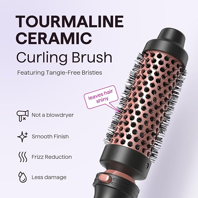 Wavytalk 5 in 1 Curling Wand Set Multi Curl Curling Wand Set with Thermal Brush and 4 Interchangeable Ceramic Curling Wand(0.5”-1.25”) Instant Heat Up Wand Curling Iron (Rose Gold) (Pack of 2)