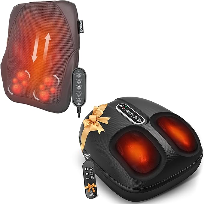 Massager Set Shiatsu Foot Back Massager Total Body Relief Bundle Gift for Family &amp Friends