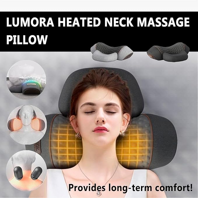 Cervicale PillowMassaggiatore for il collo 3 in 1 Deep Massage and Relaxation with Heat Neck Stretcher Massage Relaxer (Grey)