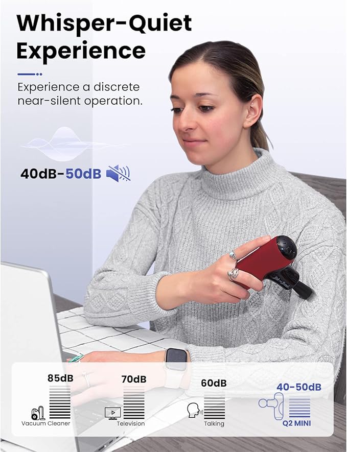 BOB AND BRAD Q2 Mini Massage Gun for Women - Portable Muscle Pain Relief+ThermoRed Heating Pad Belt Massager for Lower Back Support