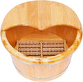Wooden Foot Bath Bucket with Massager &amp lid Thickened Wood Foot Tub Spa Soaking Tub for Relaxation Wooden Foots Basin Set for Comfort Home Spa Experience