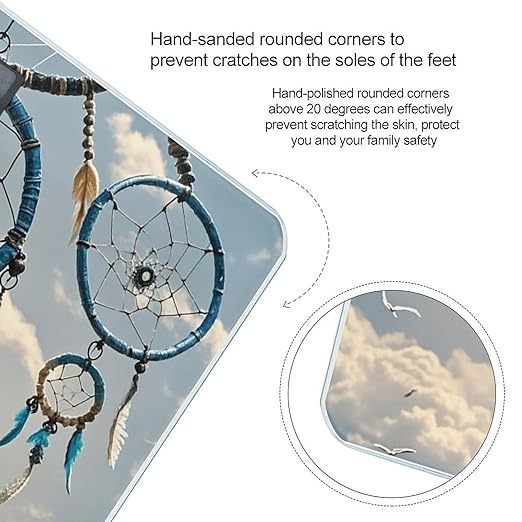 Native Dream Catcher Bathroom Scale for Body Weight Bathroom Weighing Scales with Back Lit LED Display Sturdy Tempered Glass Body Weight Bathroom Scale 400lb Weighing