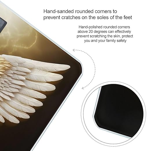 Digital Bathroom Scale for Body Weight Scale with Bright LCD Display High Accuracy Step-On Technology Auto On/Off Angel Wing Digital Scales 400 Lbs /180kg