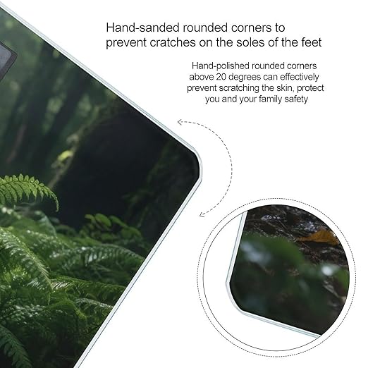 Densely Growing Green Plants Weight Scale Cute Bathroom Scale for Body Highly Accurate Digital Weighing Machine for People Compact LCD Display Scales with Sturdy Toughened Glass Scales